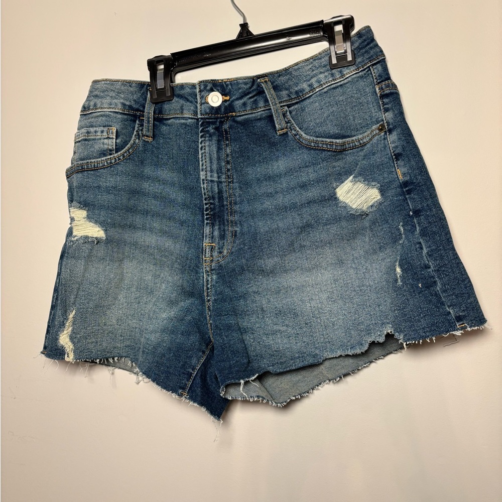 George Blue Distressed Jean Shorts